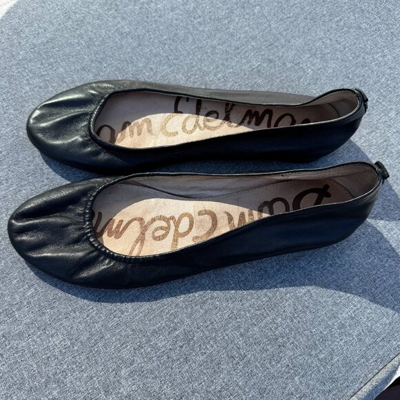 Sam Edelman Black Ballet Flats Round Toe Leather Comfort Shoes women's 8.5 - Picture 6 of 7